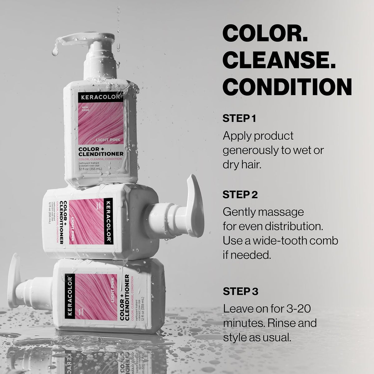 Keracolor - Color + Clenditioner Light Pink 1000ml - Nexus hair