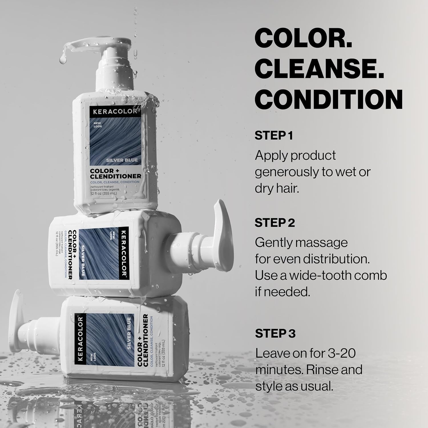 Keracolor - Color + Clenditioner Silver Blue 355ml