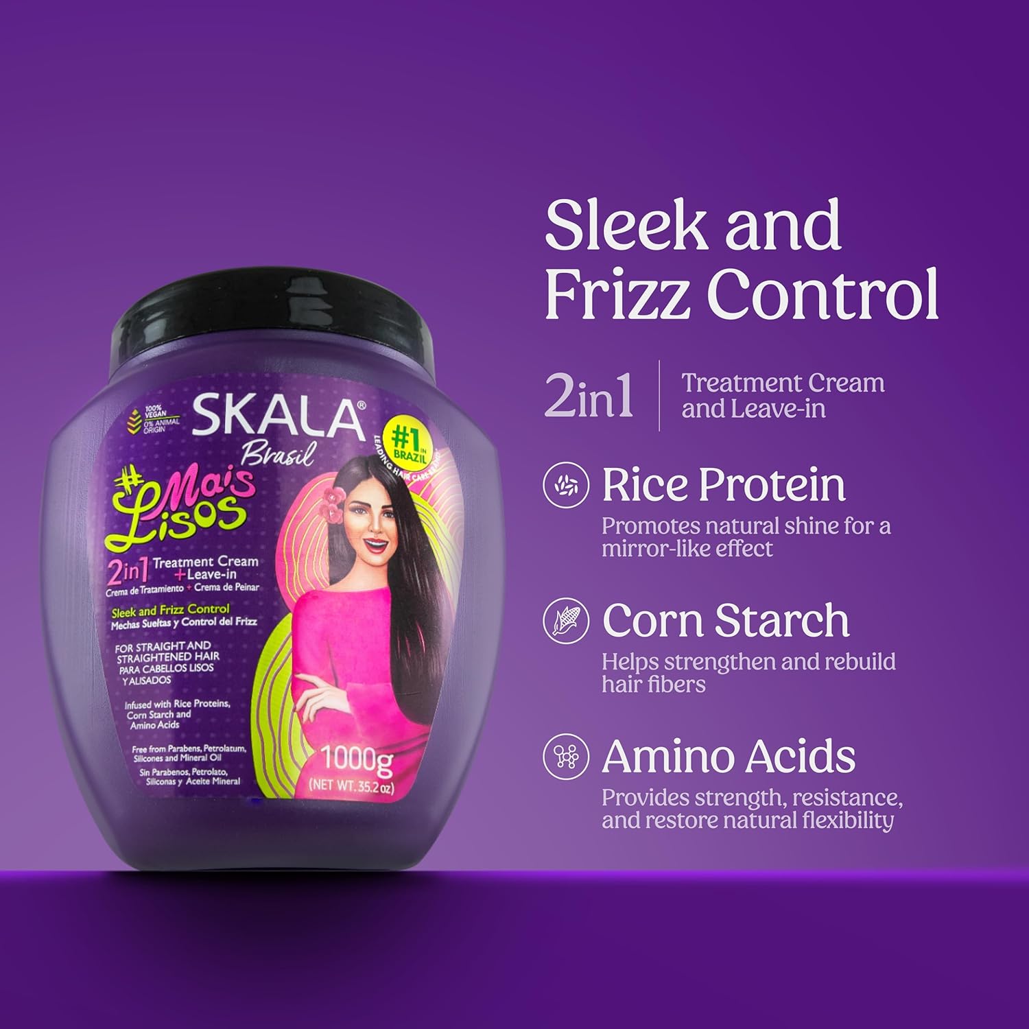 Skala Brasil - Mais Lisos Ultra Straight Hair Treatment Conditioning For Straight & Straightened Hair 1000g