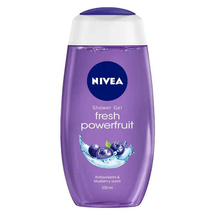 NIVEA Powerfruit & Care Oil Body Wash for long-lasting freshness 250ml