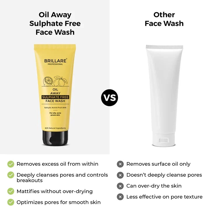 Brillare - Oil Away Face Wash For Oily, Acne Prone Skin 100ml - Nexus hair