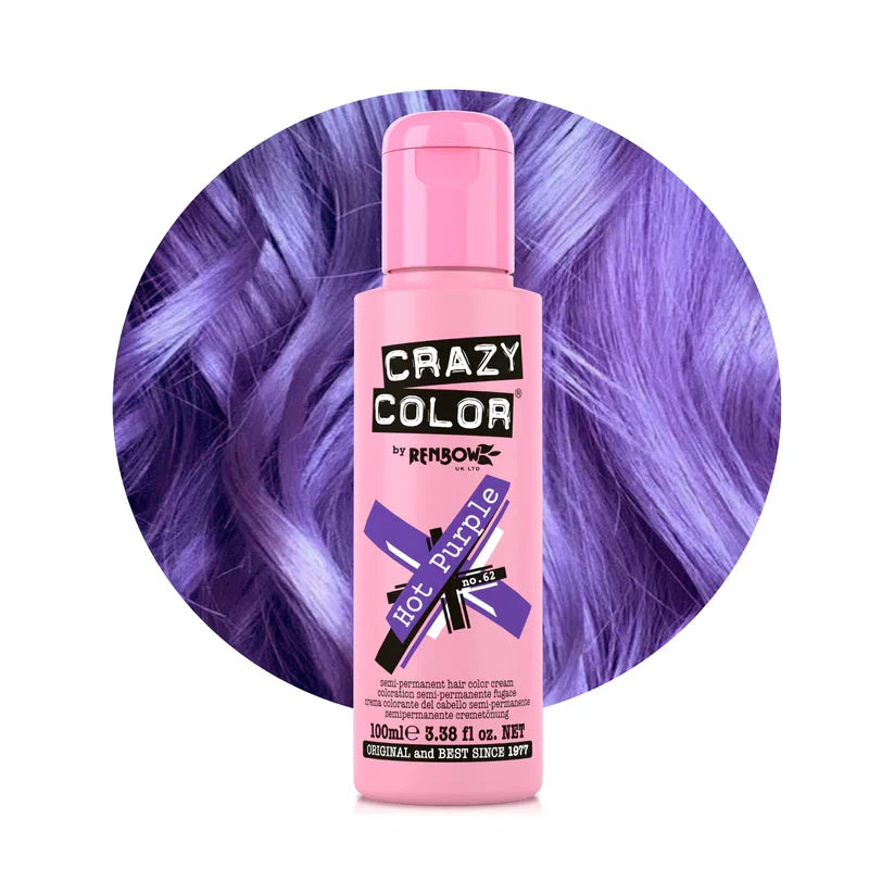 Crazy Color - Semi-Permanent Hair Color Hot Purple 100ml