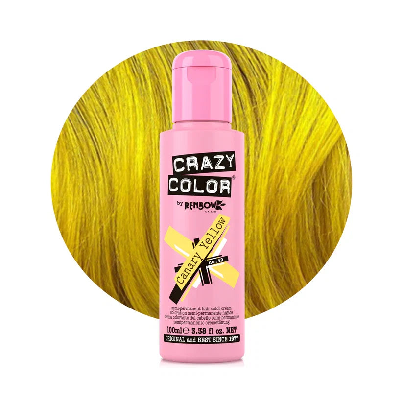 Crazy Color - Semi-Permanent Hair Color Canary Yellow 100ml