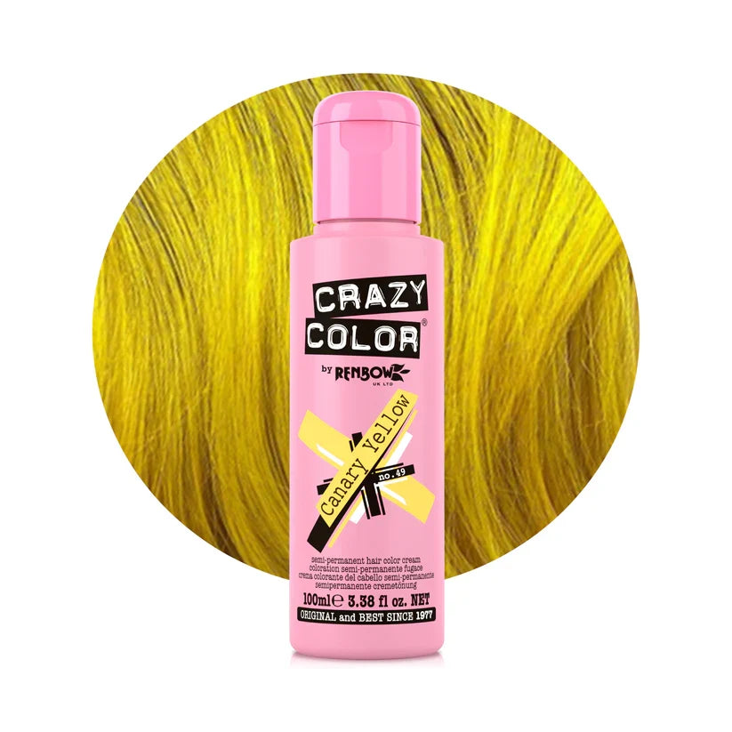 Crazy Color - Semi-Permanent Hair Color Canary Yellow 100ml - Nexus hair