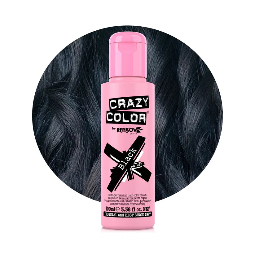Crazy Color - Semi-Permanent Hair Color Black 100ml