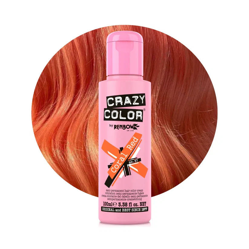 Crazy Color - Semi-Permanent Hair Color Coral Red 100ml