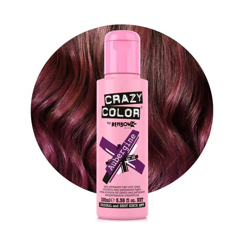 Crazy Color - Semi-Permanent Hair Color Aubergine 100ml