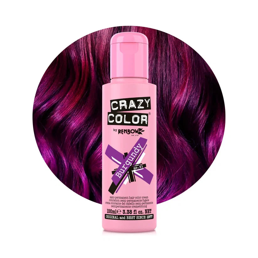 Crazy Color - Semi-Permanent Hair Color Burgundy 100ml