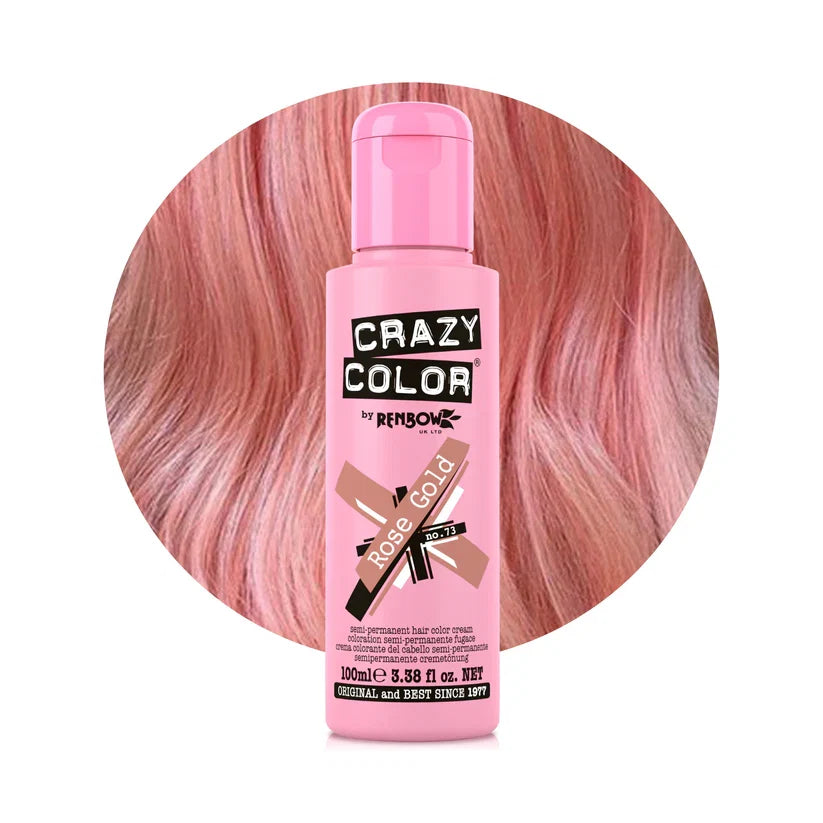 Crazy Color - Metallic Semi Permanent Hair Color Rose Gold 100ml
