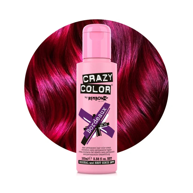 Crazy Color - Semi-Permanent Hair Color Bordeaux 100ml