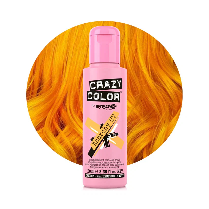 Crazy Color - Go Neon Anarchy UV Semi-Permanent Hair Color (Orange) Fluoresce 100ml