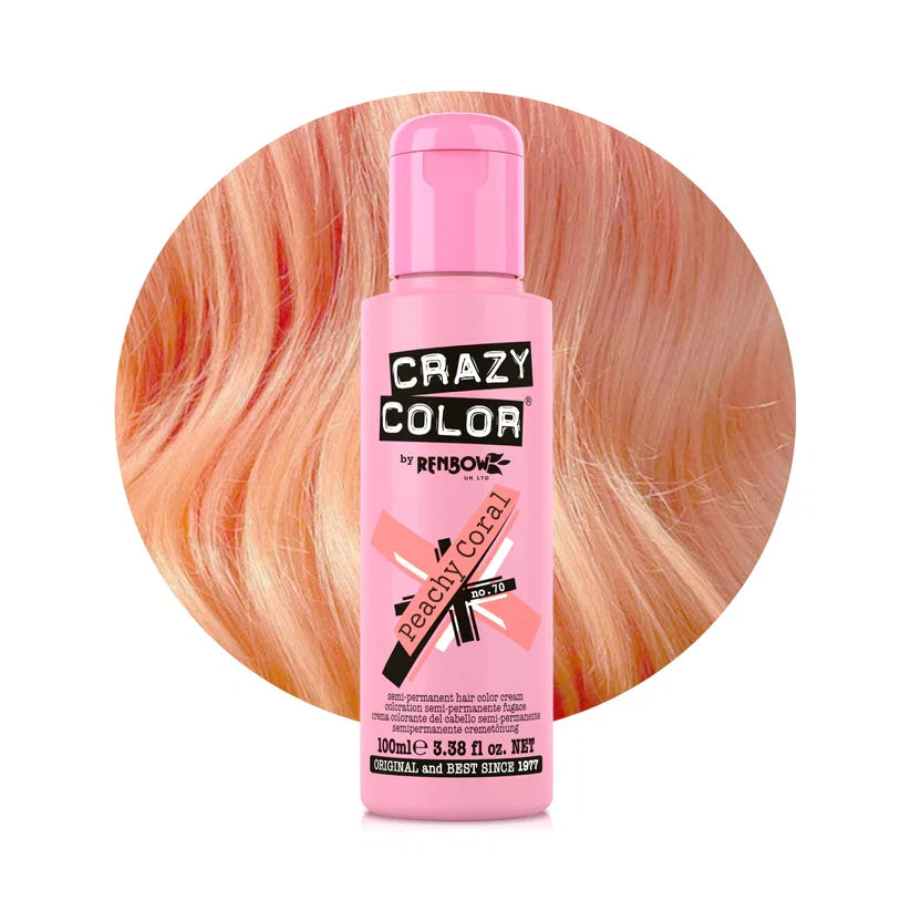 Crazy Color - Semi-Permanent Hair Color Peachy Coral 100ml