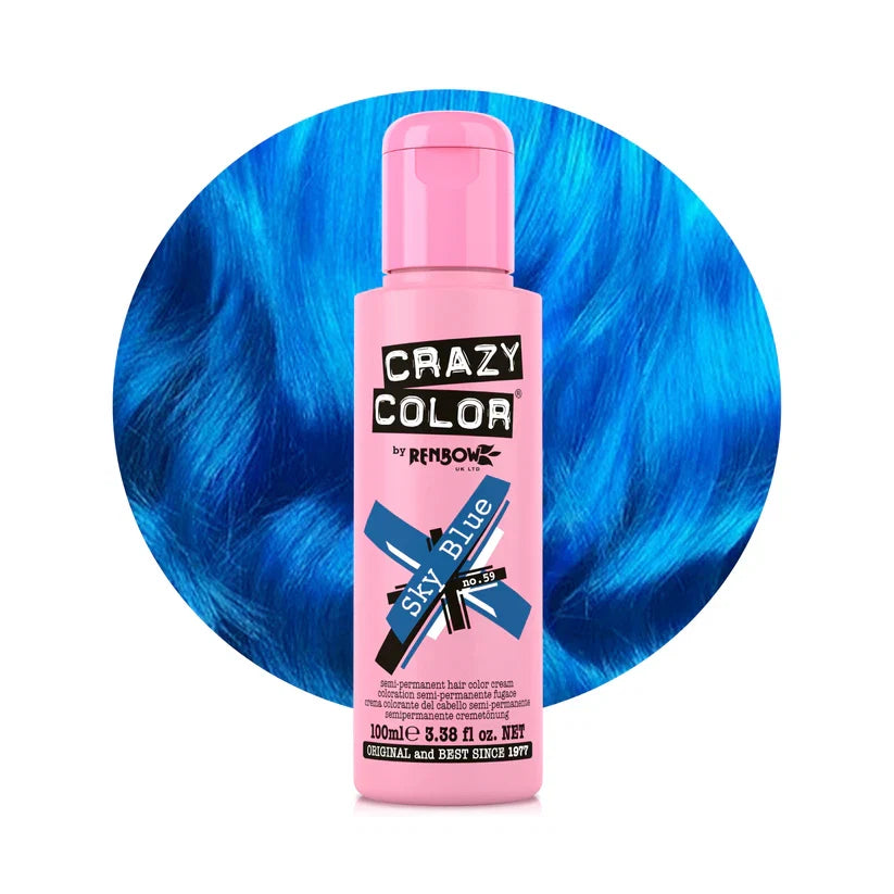 Crazy Color - Semi-Permanent Hair Color Sky Blue 100ml