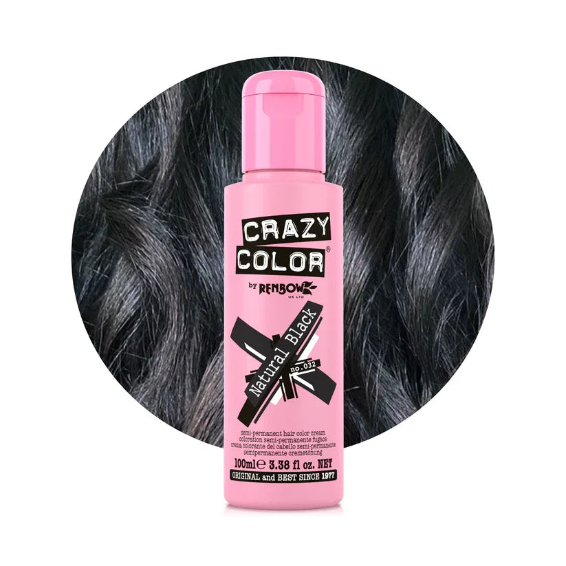 Crazy Color - Semi-Permanent Hair Color Natural Black 100ml