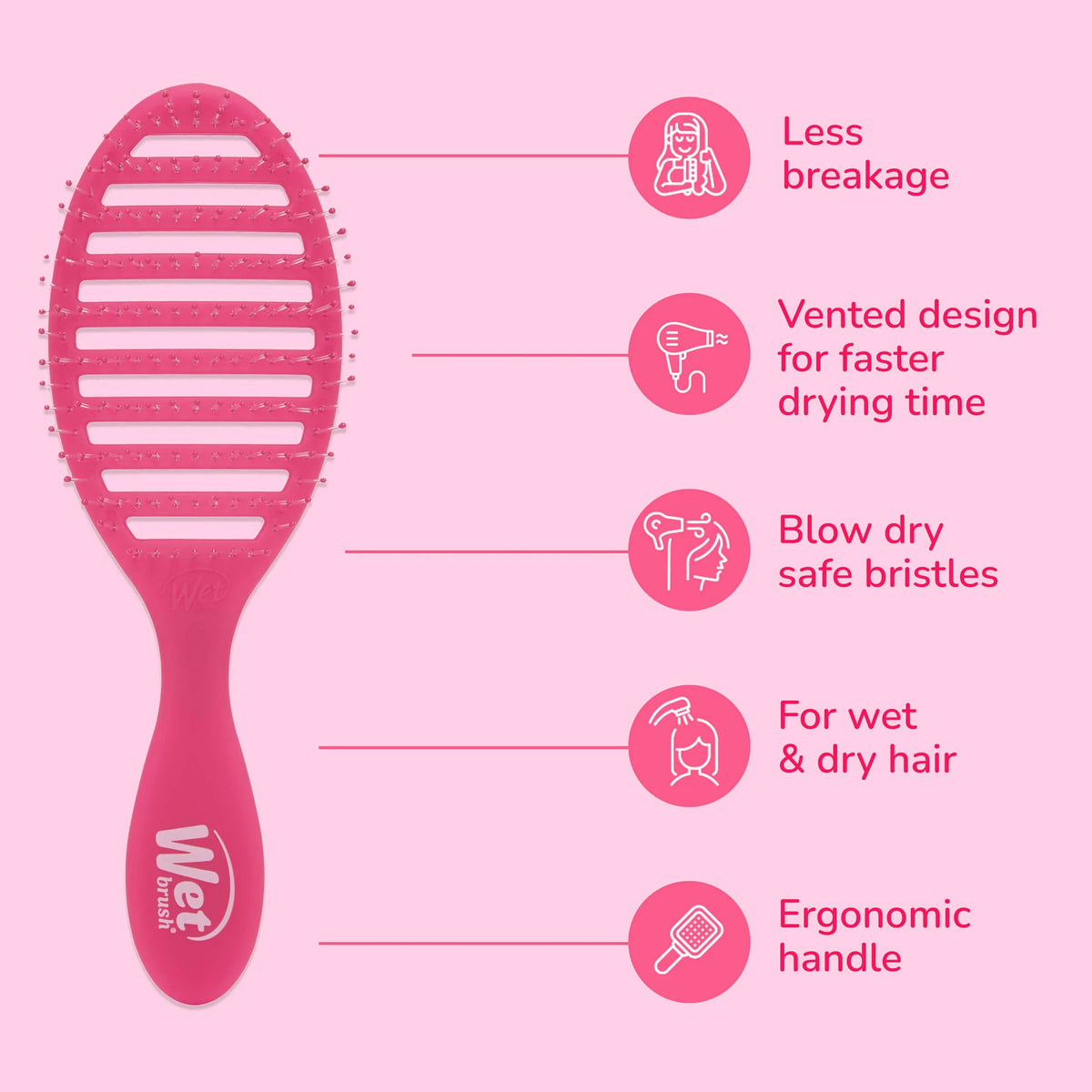 Wet Brush - Speed Dry Detangler Frost Pink
