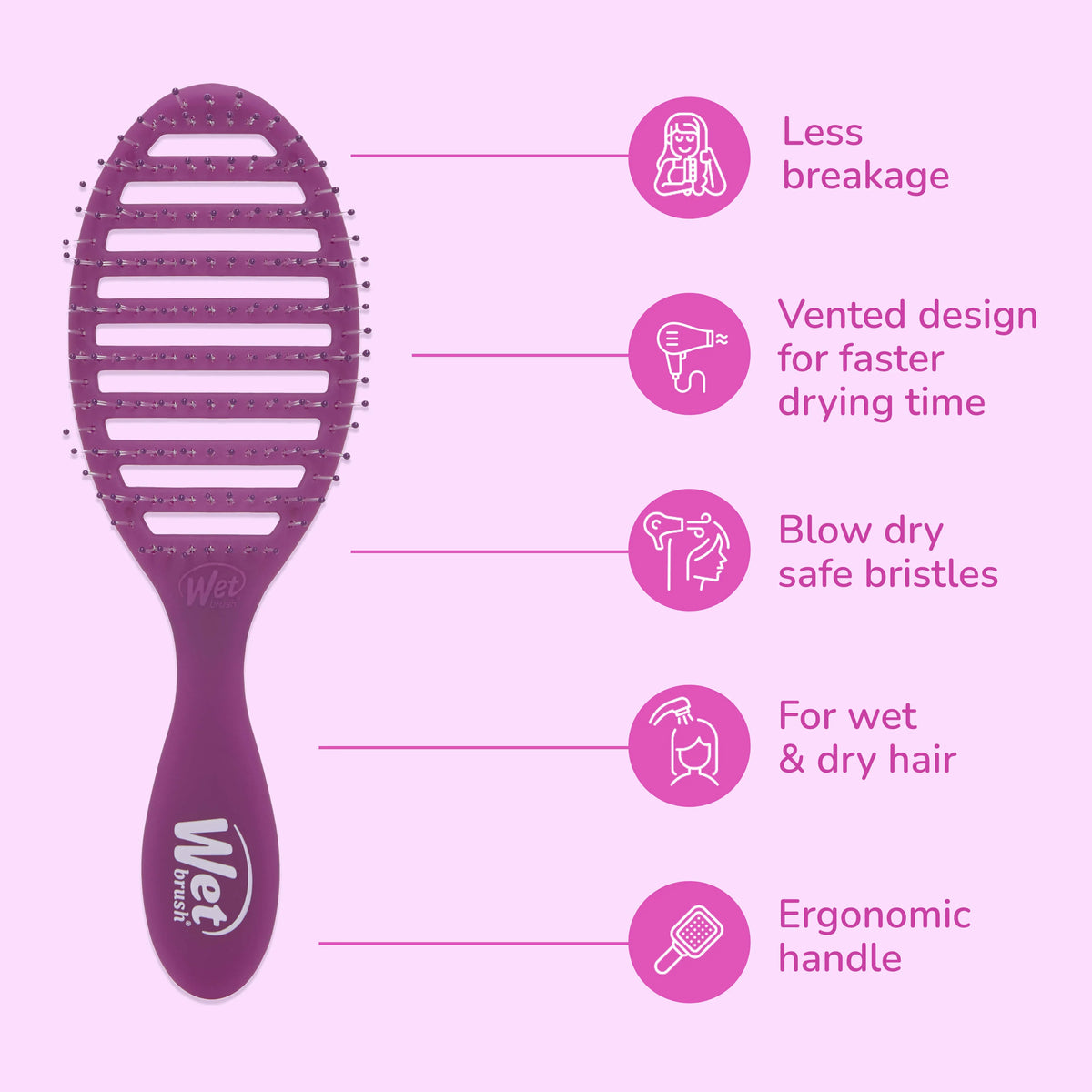 Wet Brush - Speed Dry Detangler Frost Purple