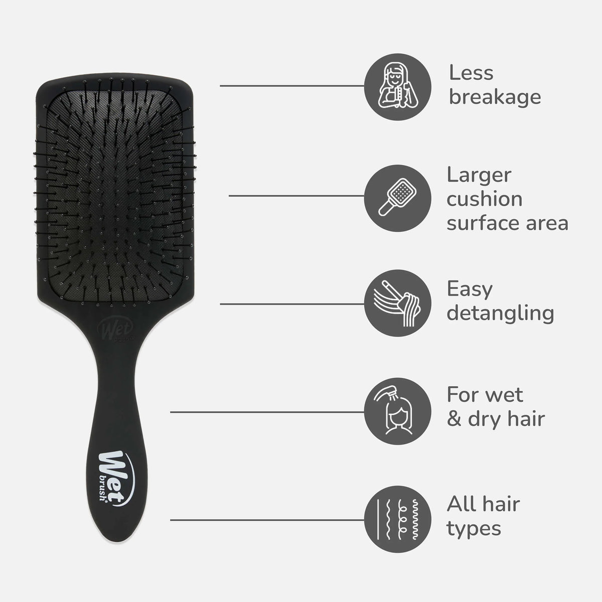 Wet Brush - Paddle Detangler Frost Black