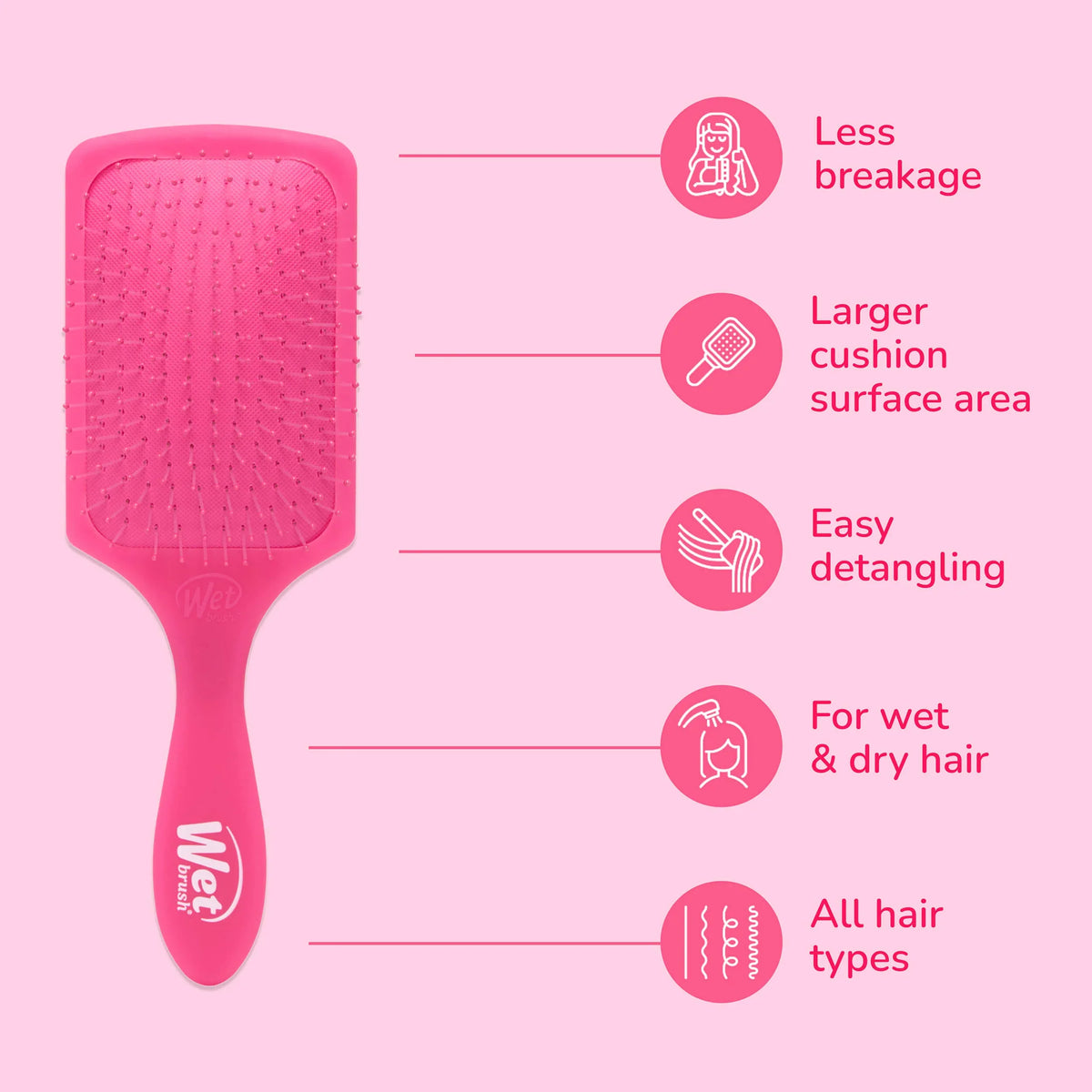 Wet Brush - Paddle Detangler Frost Pink