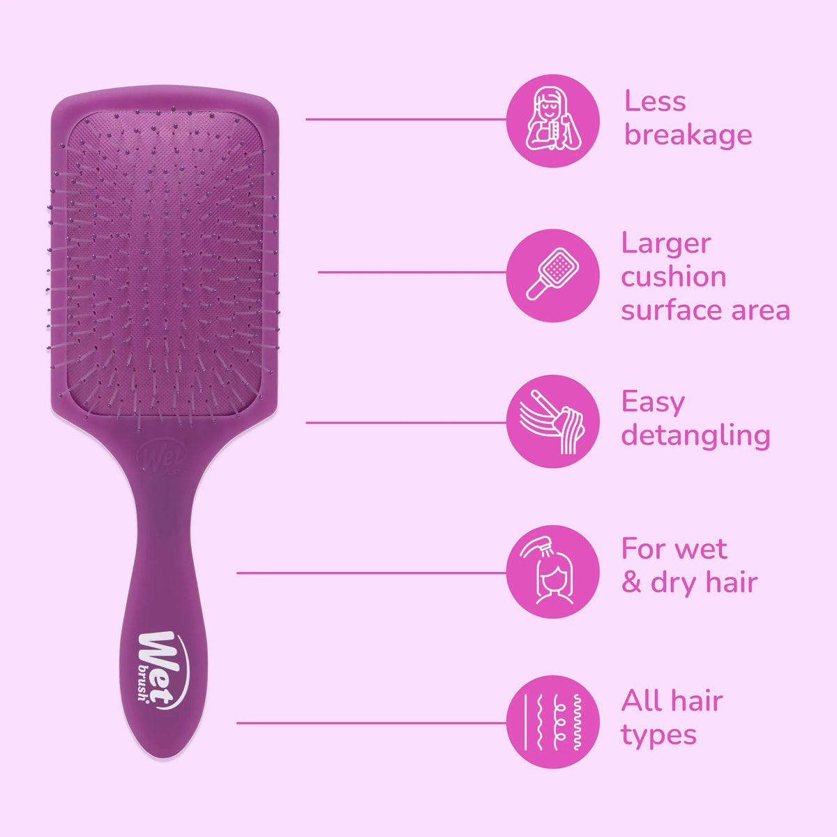 Wet Brush - Paddle Detangler Frost Purple