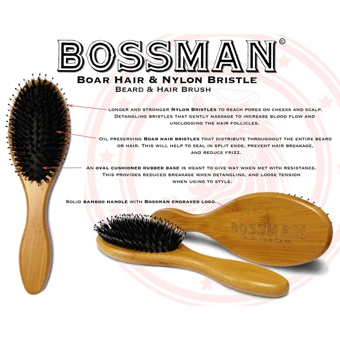 Bossman - Boar and Nylon Beard Brush