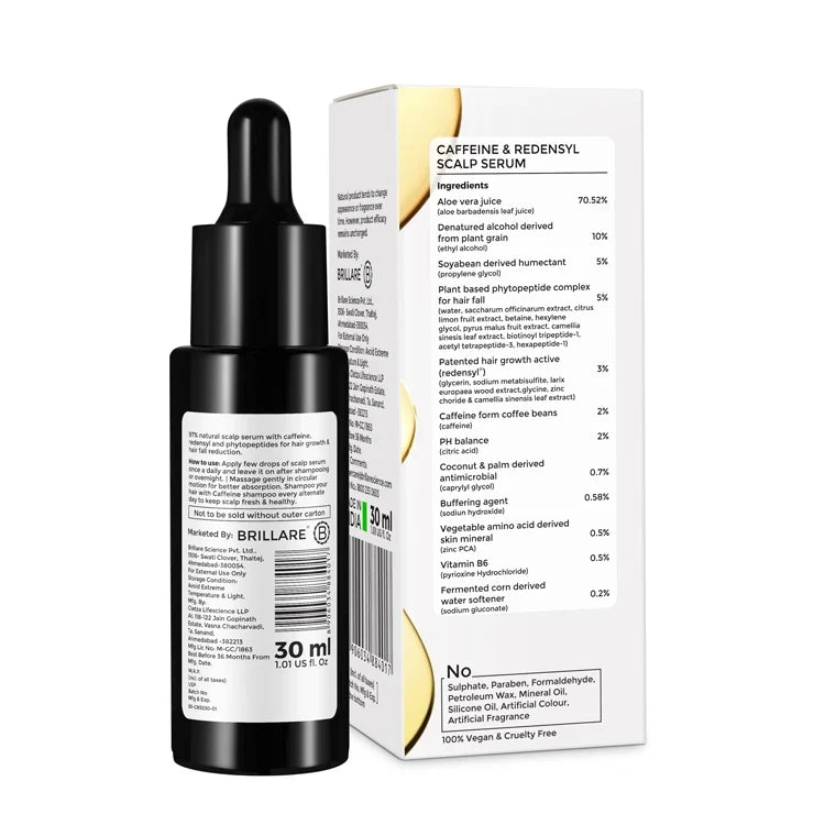 Brillare - Caffeine & Redensyl Scalp Serum For Hair Growth 30ml - Nexus hair