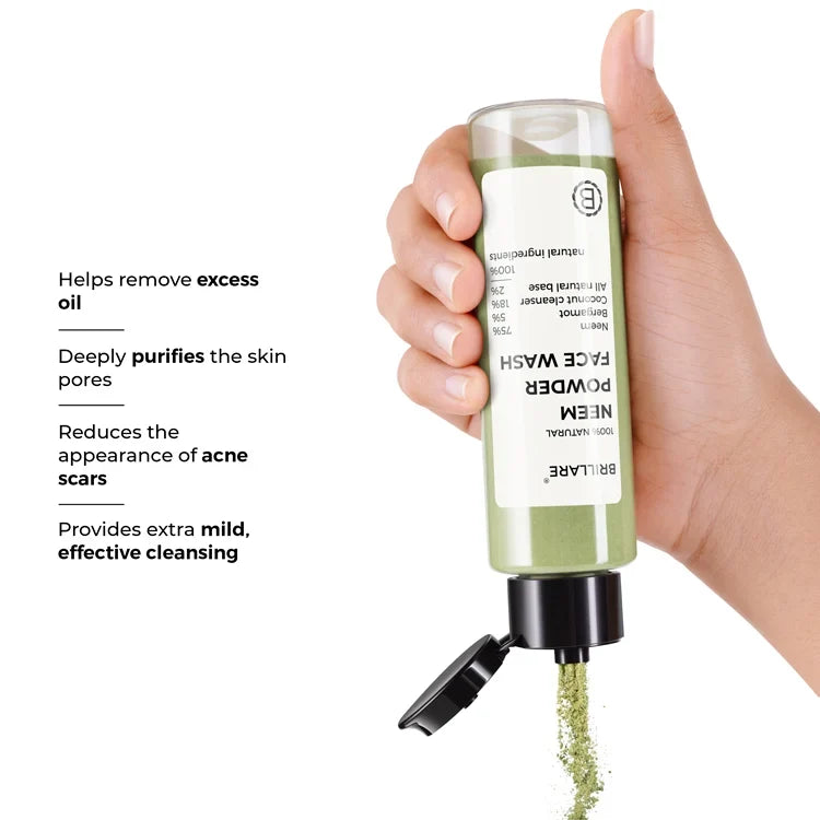 Brillare - Neem Powder Face Wash For Acne Prone Skin, 30g - Nexus hair