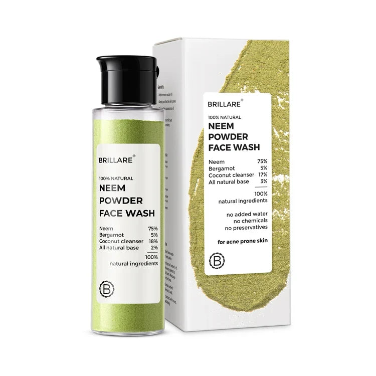 Brillare - Neem Powder Face Wash For Acne Prone Skin, 30g - Nexus hair