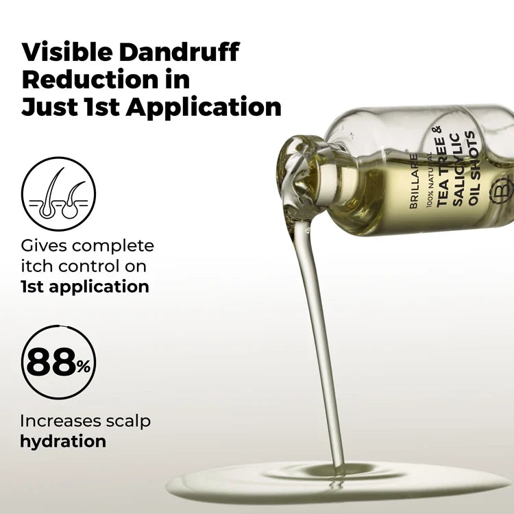 Brillare - Tea Tree & Salicylic Oil Shots For Dandruff Control 6ml X 8 - Nexus hair