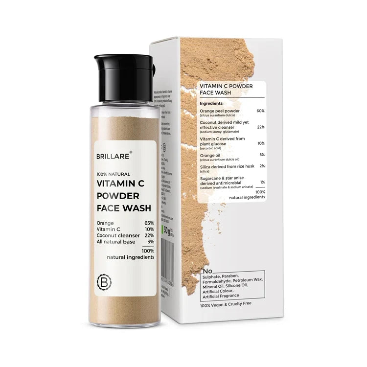Brillare - Vitamin C Powder Face Wash For Bright, Glowing Skin, 30g - Nexus hair
