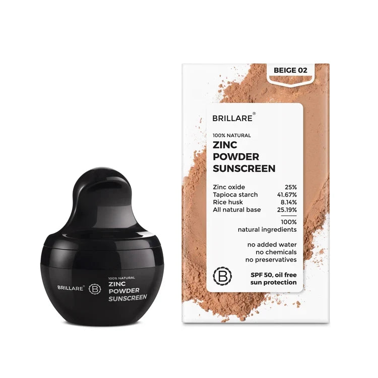 Brillare - Zinc Powder Sunscreen SPF50 Beige 4g - Nexus hair