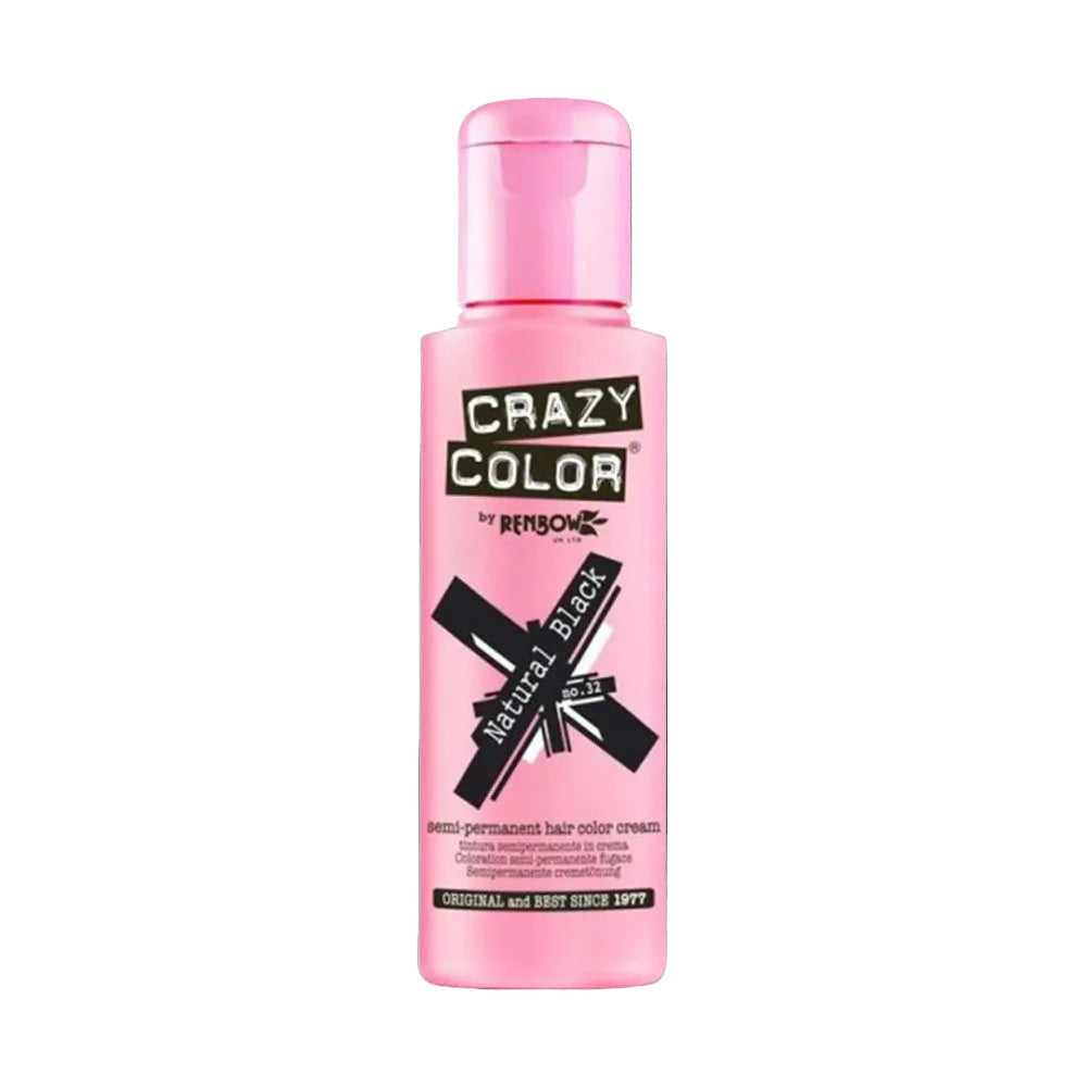 Crazy Color - Semi-Permanent Hair Color Natural Black 100ml