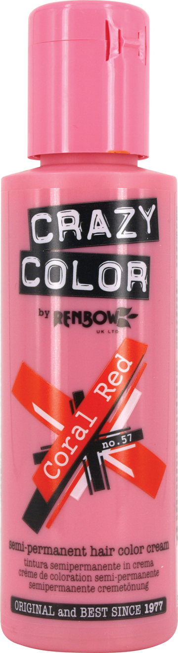 Crazy Color - Semi-Permanent Hair Color Coral Red 100ml