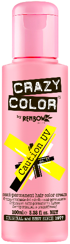 Crazy Color - Go Neon Caution UV Semi-Permanent Hair Color (Yellow) Fluoresce 100ml
