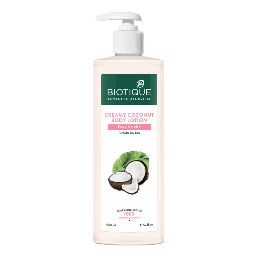 Biotique Creamy Coconut Deep Nourish Body Lotion For Dry Skin 400ml