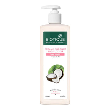 Biotique Creamy Coconut Deep Nourish Body Lotion For Dry Skin 400ml