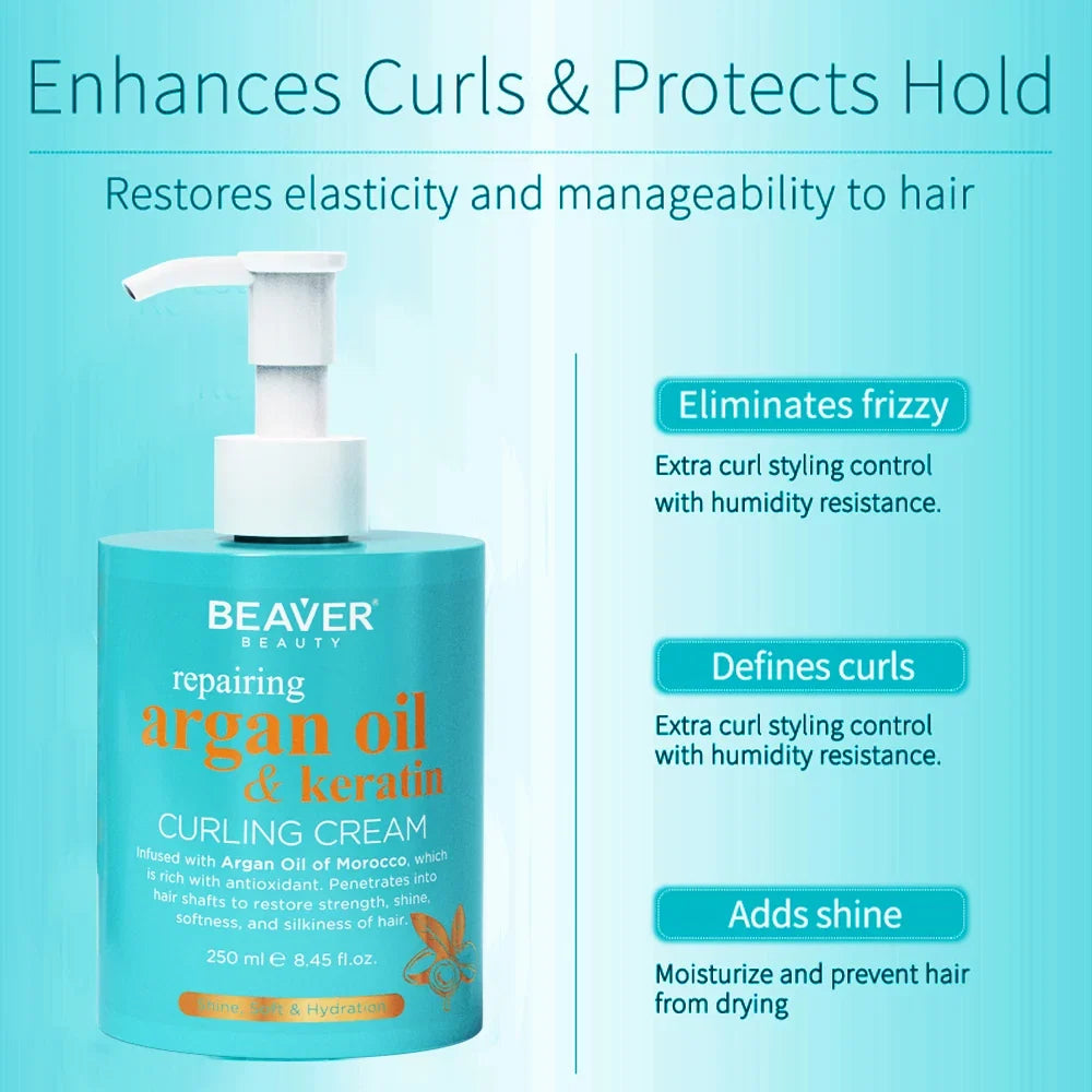 Beaver - Argan & Keratin Curling Cream 250ml