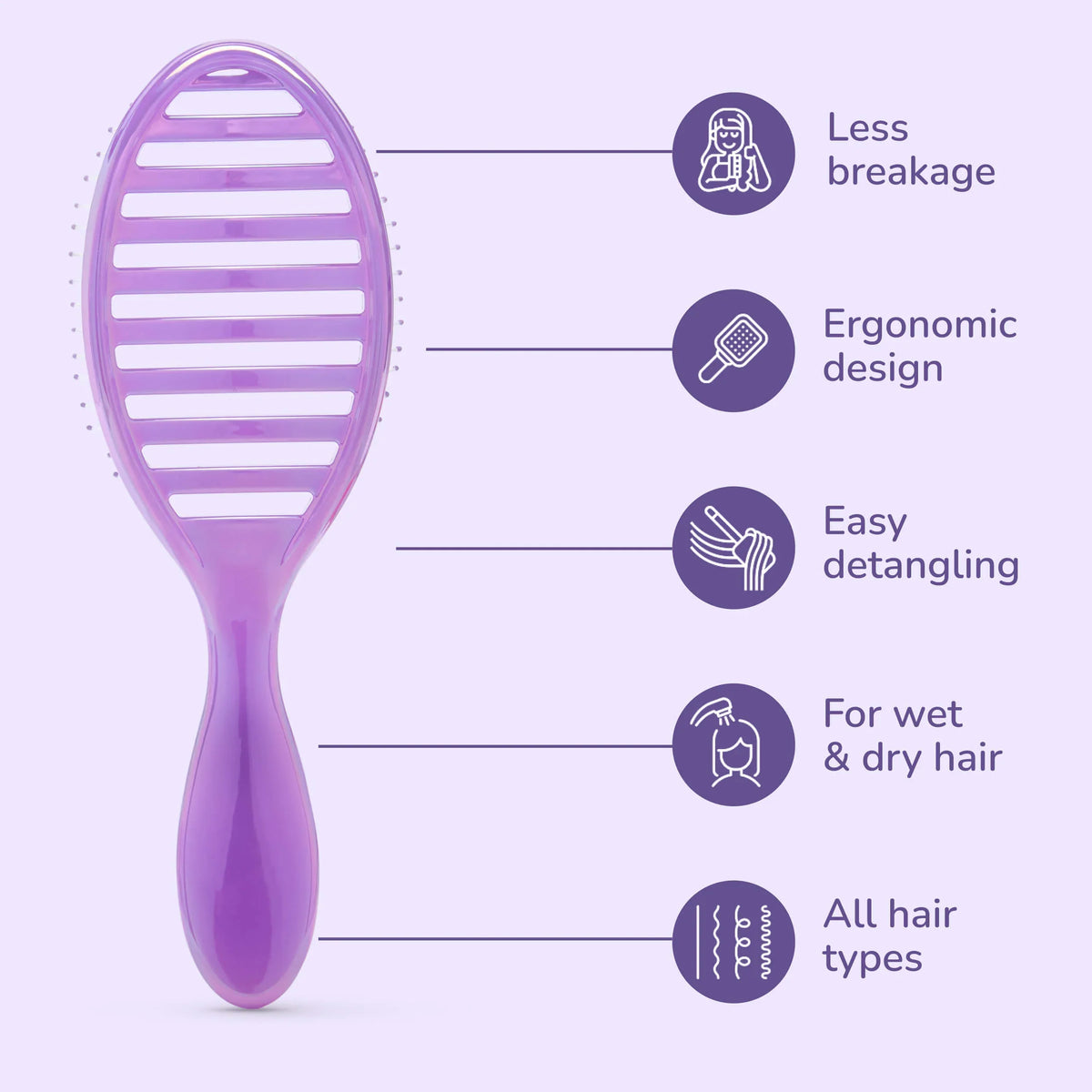 Wet Brush - Speed Dry Detangler Prismatic Glow Purple