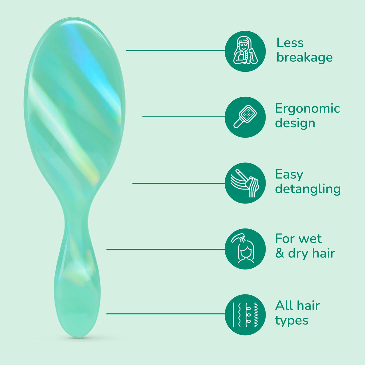 Wet Brush - Prismatic Glow Detangler Green