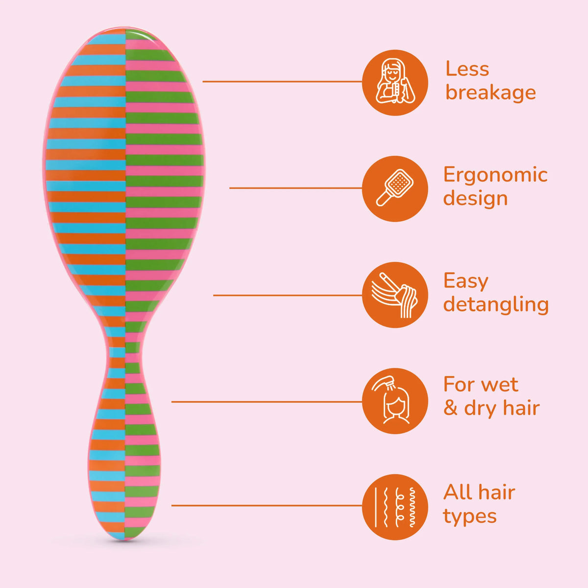 Wet Brush - Retro Sport Detangler Warm Match Point