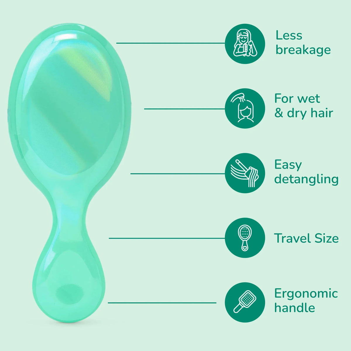 Wet Brush - Kids Mini Detangler Prismatic Glow Green