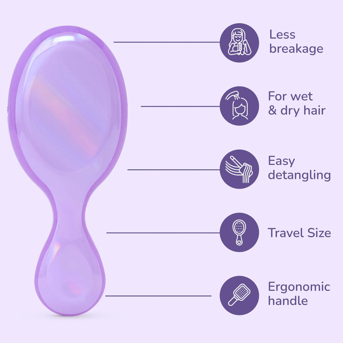 Wet Brush - Kids Mini Detangler Prismatic Glow Purple