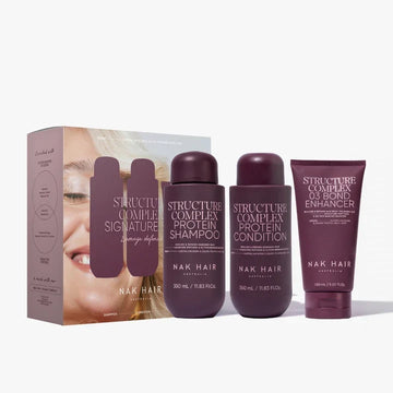 Nak Hair - Signature Structure Complex Trio Pack - Structure Complex Protein Shampoo 350ml, Structure Complex Protein Conditioner 350ml and Structure Complex 03 Bond Enhancer 150ml