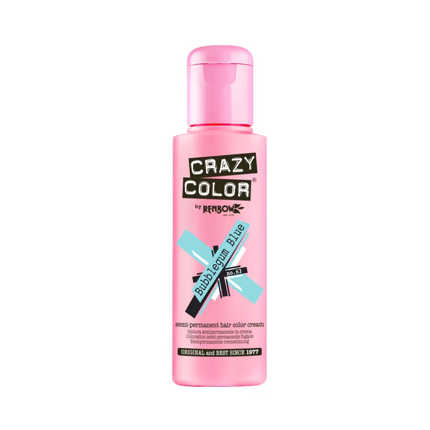 Crazy Color - Semi-Permanent Hair Color Bubblegum Blue 100ml