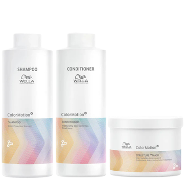 Wella Professionals - Premium Care ColorMotion+ Shampoo, Conditioner & Mask Trio Big Bundle