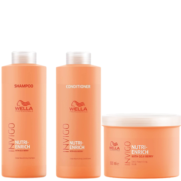 Wella Professionals - Invigo Nutri-Enrich Deep Nourishing Shampoo, Conditioner & Mask Big Trio Bundle