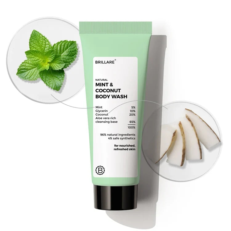 Brillare - Mini Mint & Coconut Body Wash 20ml - Nexus hair