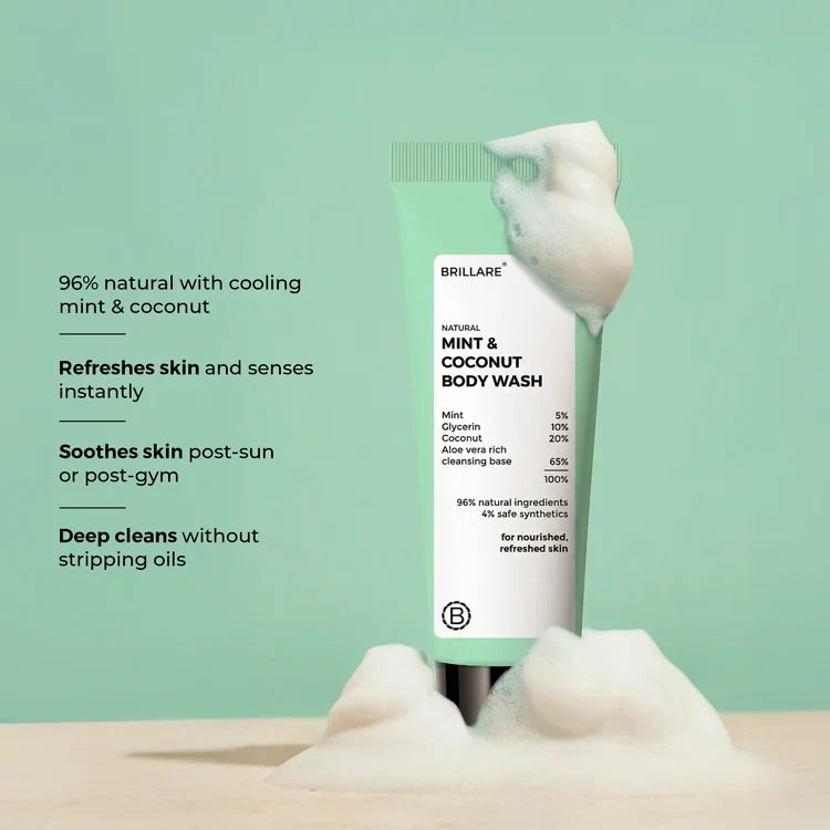 Brillare - Mini Mint & Coconut Body Wash 20ml - Nexus hair