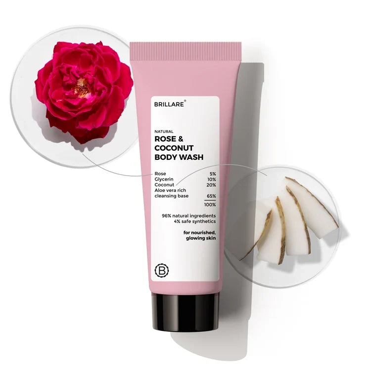 Brillare - Mini Rose & Coconut Body Wash 20ml - Nexus hair