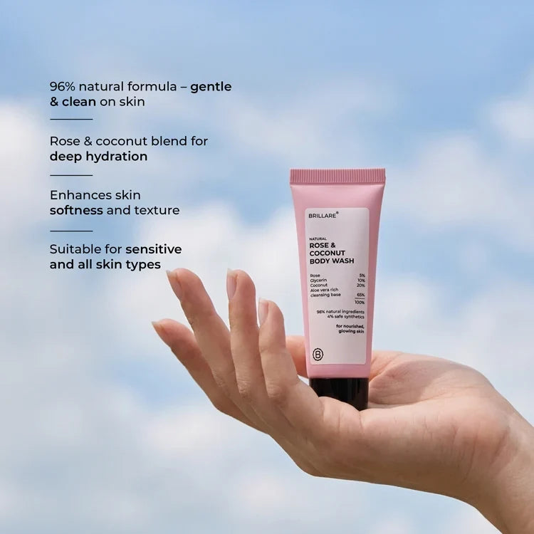 Brillare - Mini Rose & Coconut Body Wash 20ml - Nexus hair