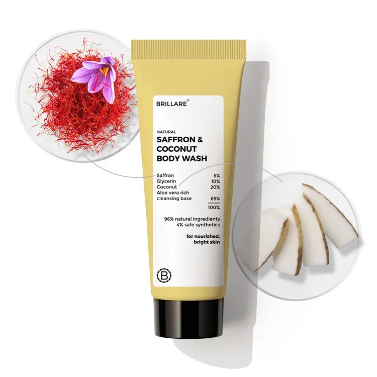 Brillare - Mini Saffron & Coconut Body Wash 20ml - Nexus hair